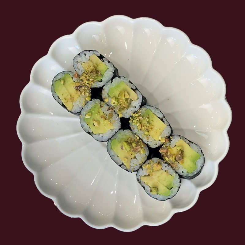 Hosomaki: awokado + pistacja